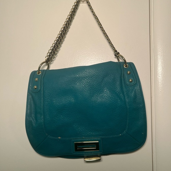 Olivia + Joy gold and teal purse - Picture 1 of 5